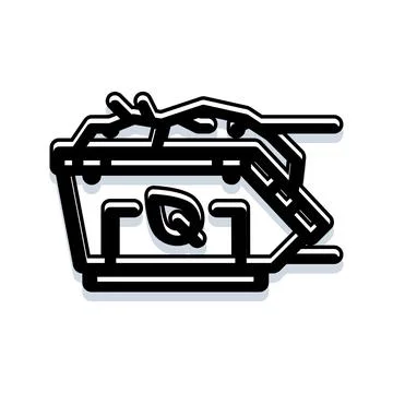 Organic waste recycling bin with leaf icon Stock Illustration