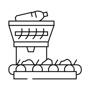 Organic waste sorting line icon vector illustration Stock Illustration
