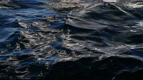 Organic water texture reflections from sail on water surface slow motion Stock Footage 130466587