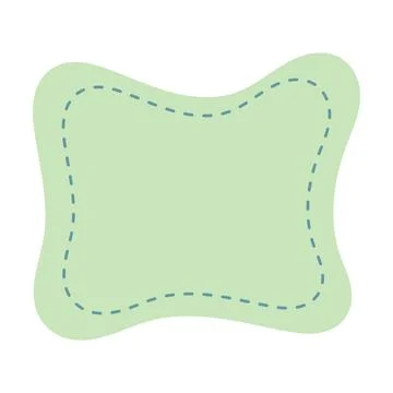 Organic wavy blob label vector illustration featuring stitched outline and .. Stock Illustration