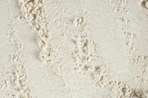 Organic wheat flour surface pattern close up top view Stock Photos