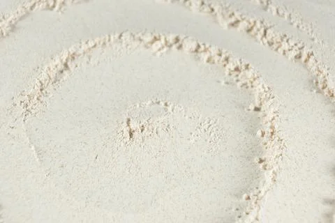 Organic wheat flour surface pattern close up top view Stock Photos