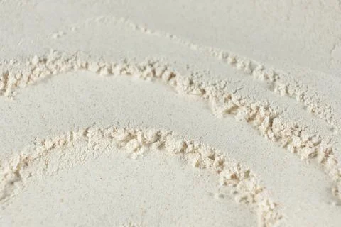 Organic wheat flour surface pattern close up top view Stock Photos
