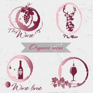 Organic wine logo. Stock Illustration