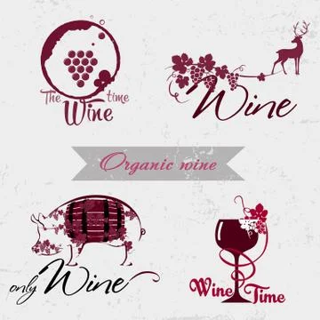 Organic wine logo. Stock Illustration
