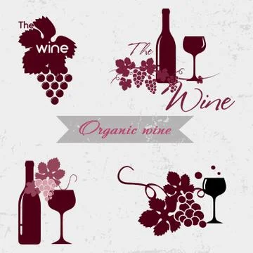 Organic wine logo. Stock Illustration