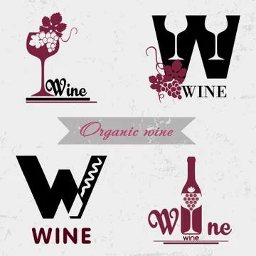 Organic wine logo. Stock Illustration
