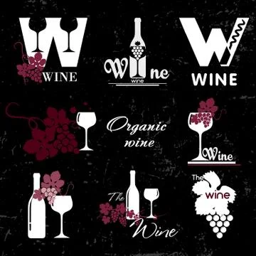 Organic wine logo. Stock Illustration