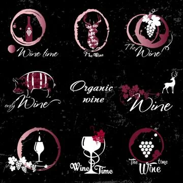 Organic wine logo. Stock Illustration