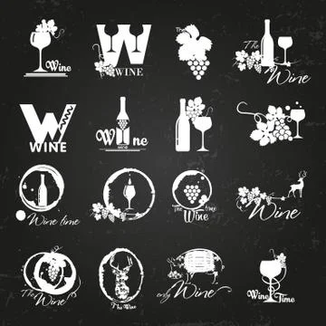Organic wine logo. Stock Illustration