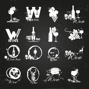 Organic wine logo. Stock Illustration