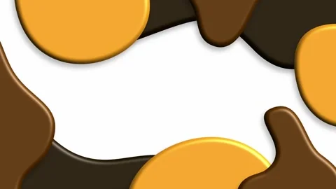Organic yellow and brown rounded shapes over white clean background Stock Footage 330436852