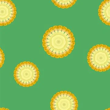 Organic Yellow Corn Pattern. Natural Gold Sweet Food Background. Golden Stock Illustration