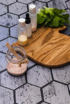 Organic zero waste cosmetic concept.  Stock Photos