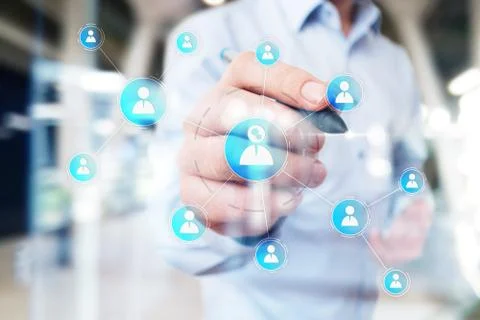 Organisation structure chart, people's communication network. HR, Human Stock Photos