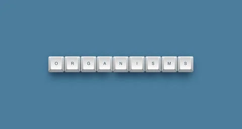 Organisms text on a 3d keyboard button with shadow concept series イラスト素材
