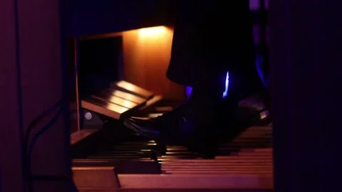 Organist at work Stock Footage 318420728