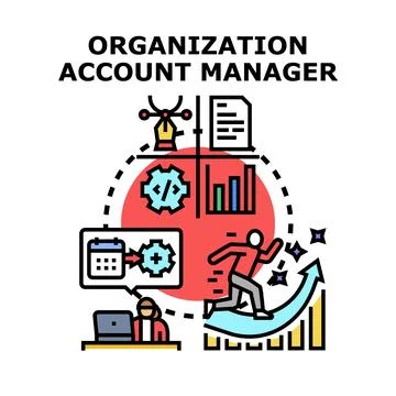 Organization account manager managing customer relationships Stock-Illustration