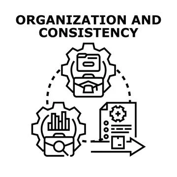Organization and consistency in business process development Stock Illustration