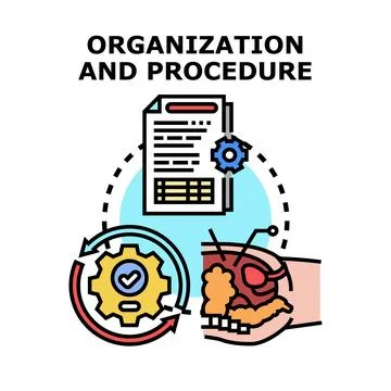 Organization and procedure concept exploring system management Stock Illustration