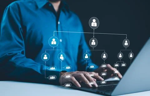 Organization chart and hierarchy structure employees in the company Foto stock
