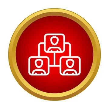 Organization chart button showing business hierarchy structure Illustrazione stock