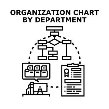 Organization chart by department structure building process Stock Illustration