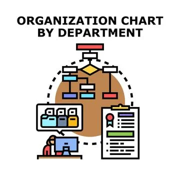 Organization chart by department structure building process Stock Illustration