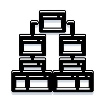 Organization chart hierarchy structure for business system Illustrazione stock