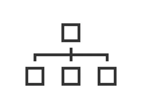 Organization chart icon. Flowchart illustration symbol. Sign teamwork vector. Stock Illustration