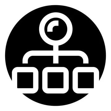 Organization chart icon symbolizing hierarchy and management structure Illustrazione stock