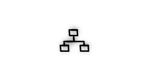 Organization Chart Line Icon Animation Loop White Background Video stock 340190819