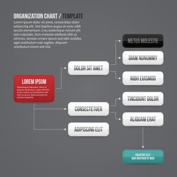 Organization chart template with rectangle elements. EPS10. 스톡 일러스트