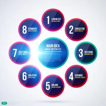 Organization chart template with simple round elements. EPS10 Illustrazione stock