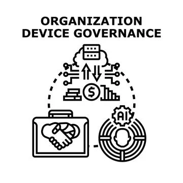 Organization device governance managing data and ai security 库存插图