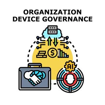 Organization device governance managing data and ai security 库存插图