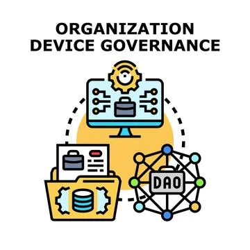 Organization device governance managing digital data operations イラスト素材