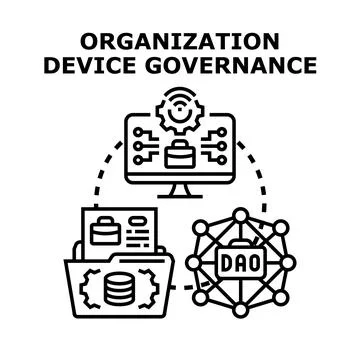 Organization device governance managing digital data operations イラスト素材