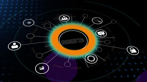 Organization Digital Interface Business Teamwork Structure Video stock 323249442