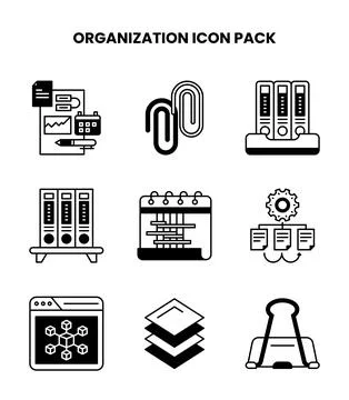 Organization DuoTone Bundle Icons Pack 스톡 일러스트