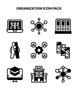 Organization DuoTone Collection Icons Pack Illustrazione stock
