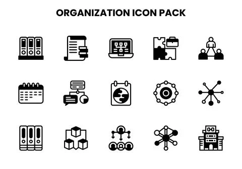 Organization DuoTone Graphics Icons Pack 스톡 일러스트