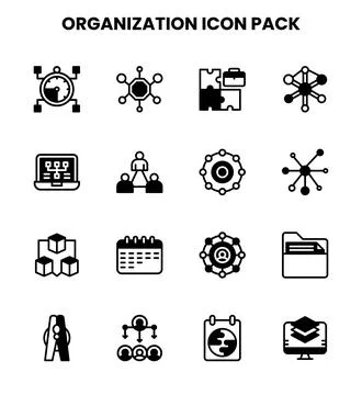 Organization DuoTone UI Icons Pack Stock Illustration
