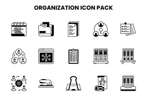 Organization DuoTone UI Icons Pack Stock Illustration