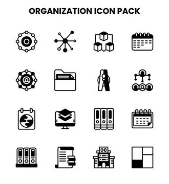 Organization DuoTone UI Icons Pack Stock Illustration