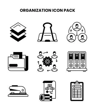 Organization DuoTone Vector Icons Pack Stock Illustration