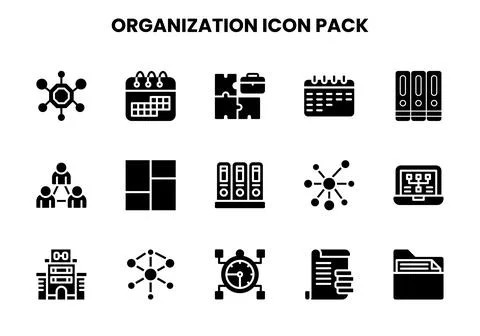 Organization Glyph Vector Icons Pack イラスト素材