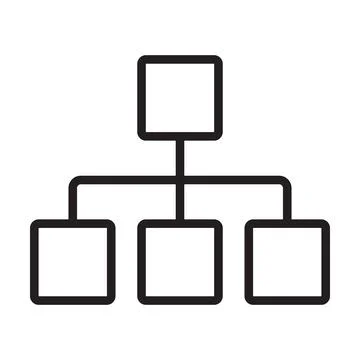 Organization hierarchy chart icon vector project management, project team, da Stock Illustration
