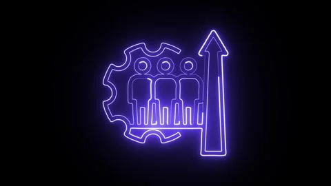 Organization Icon Isolated on Black Background, Neon Structure Line Motion .. Stock-Footage 327667102