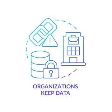 Organization keep data blue gradient concept icon Illustrazione stock